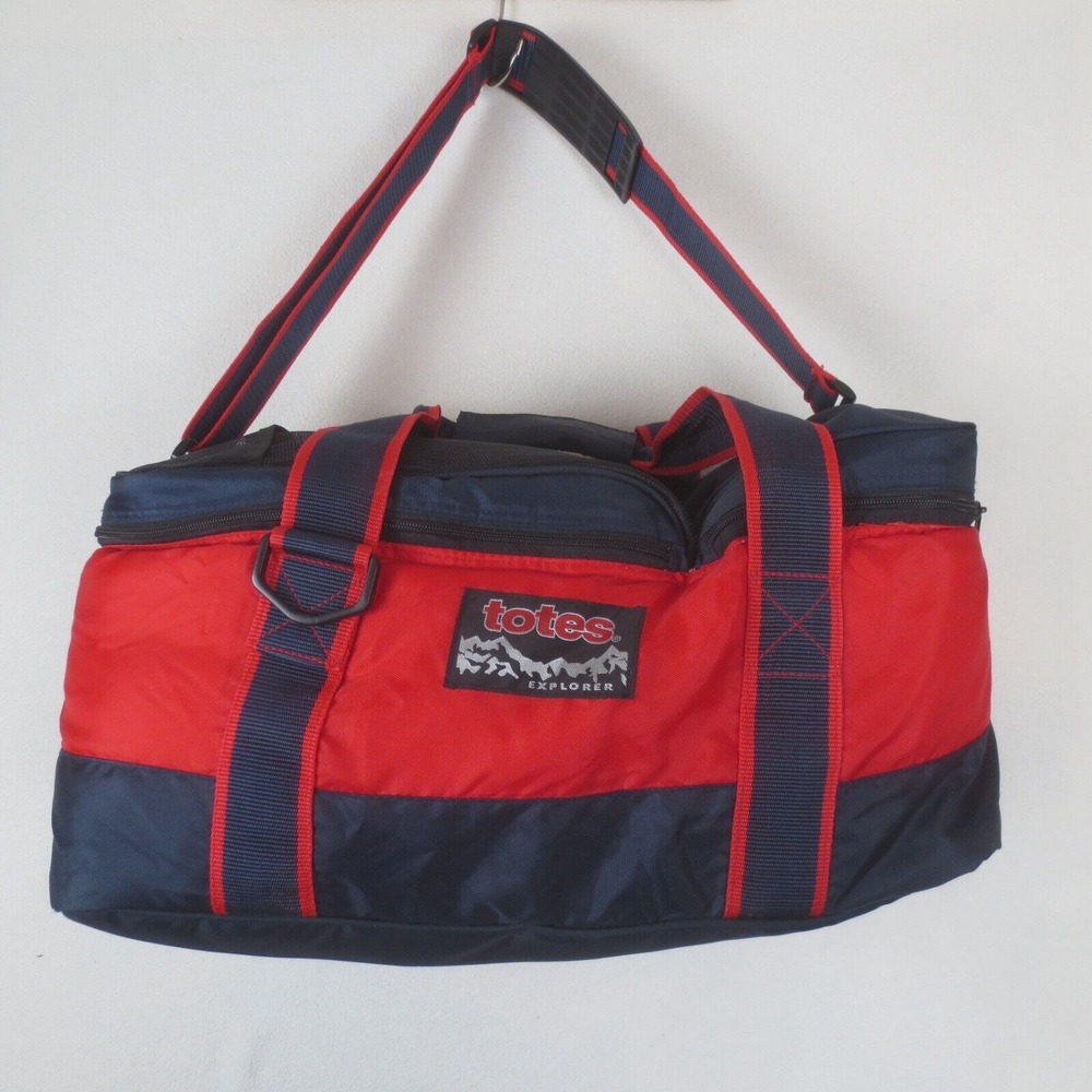 Totes Explorer Cooler Duffle Bag‎ Red 2 Waterproof Compartments Shoulder Strap